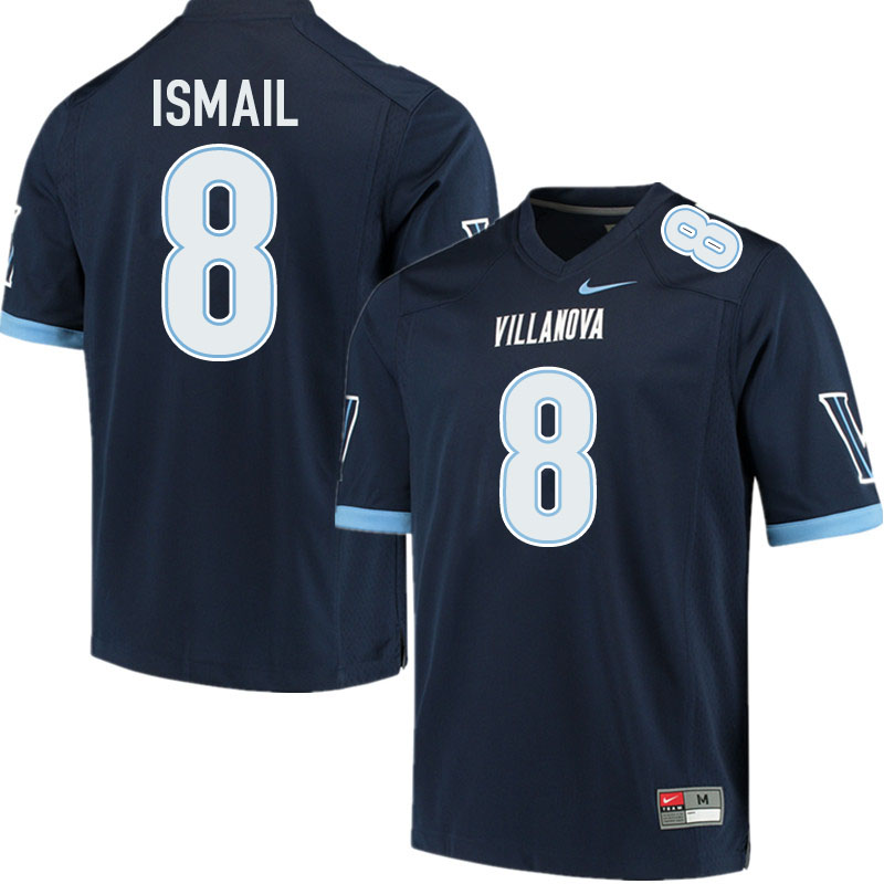 Men #8 Qadir Ismail Villanova Wildcats College Football Jerseys Sale-Navy